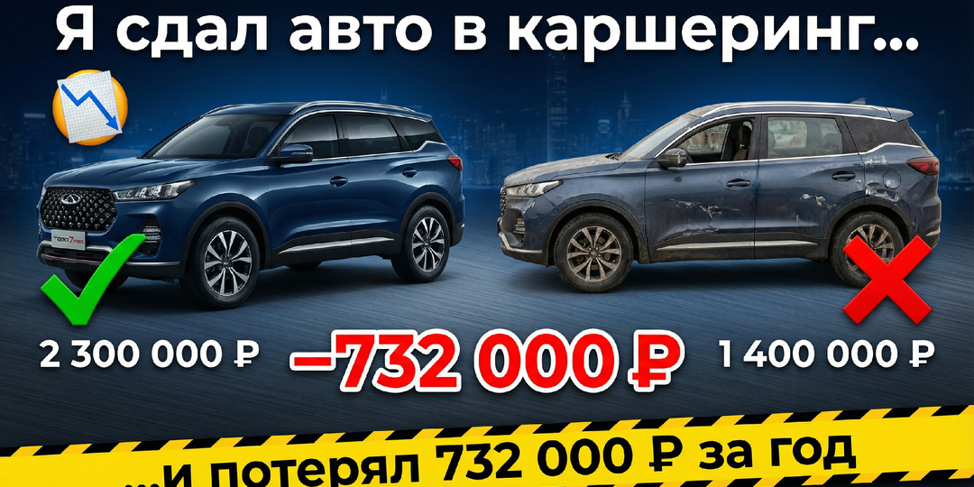 💥 «Я сдал Chery Tiggo 7 Pro в каршеринг — и потерял 732 000 ₽ за год. Цифры шокируют»