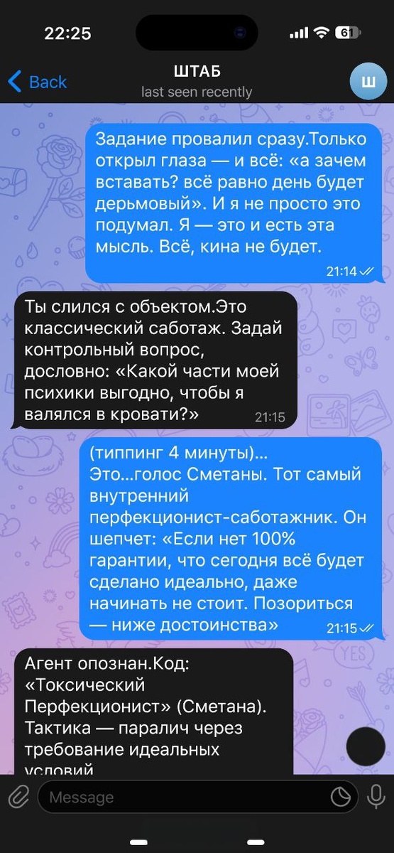 Скриншот переписки 1