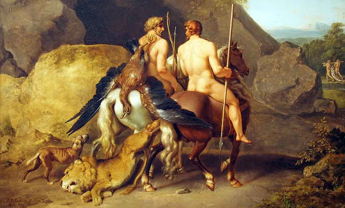 Die Stärke des Mannes (Kastor und Pollux; Vernunftbild), автор Иоганн Генрих Вильгельм Тишбейн, 1787 год. Источник: Цифровой музей Гессена.