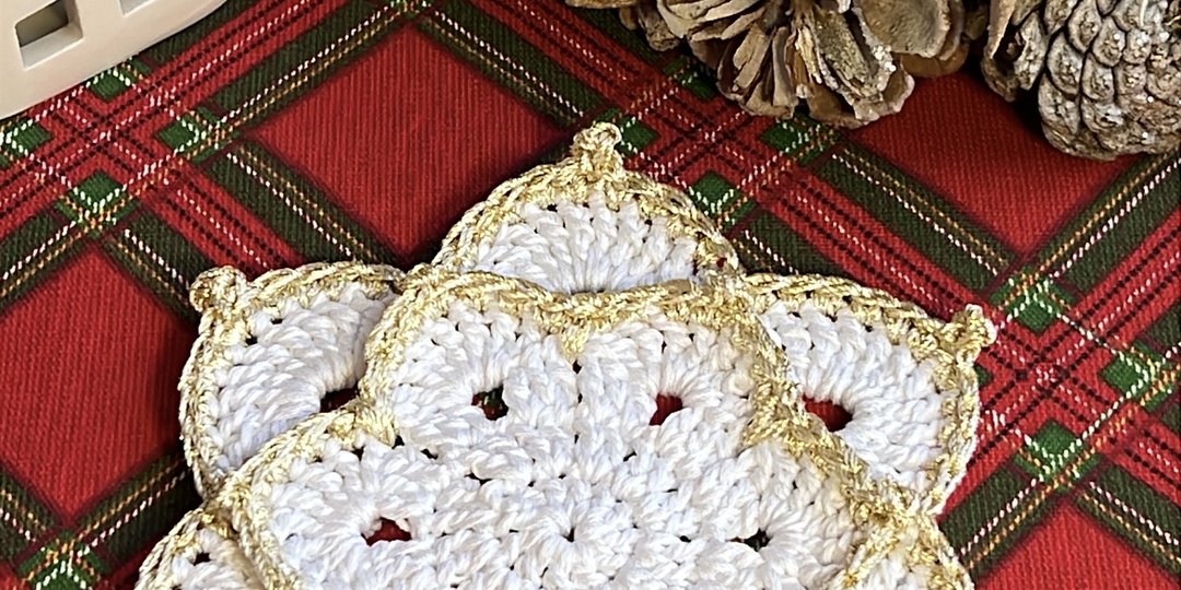 Украшаем новогодний стол 🎄Костер (подставка под чашку или бокал) крючком описание