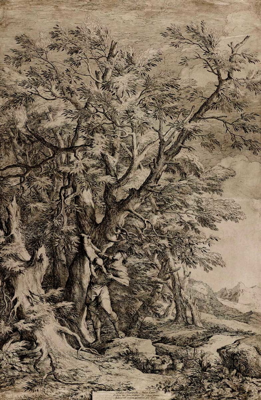 «Спасение младенца Эдипа», Сальватор Роза, 1663 год, через Королевскую академию искусств.