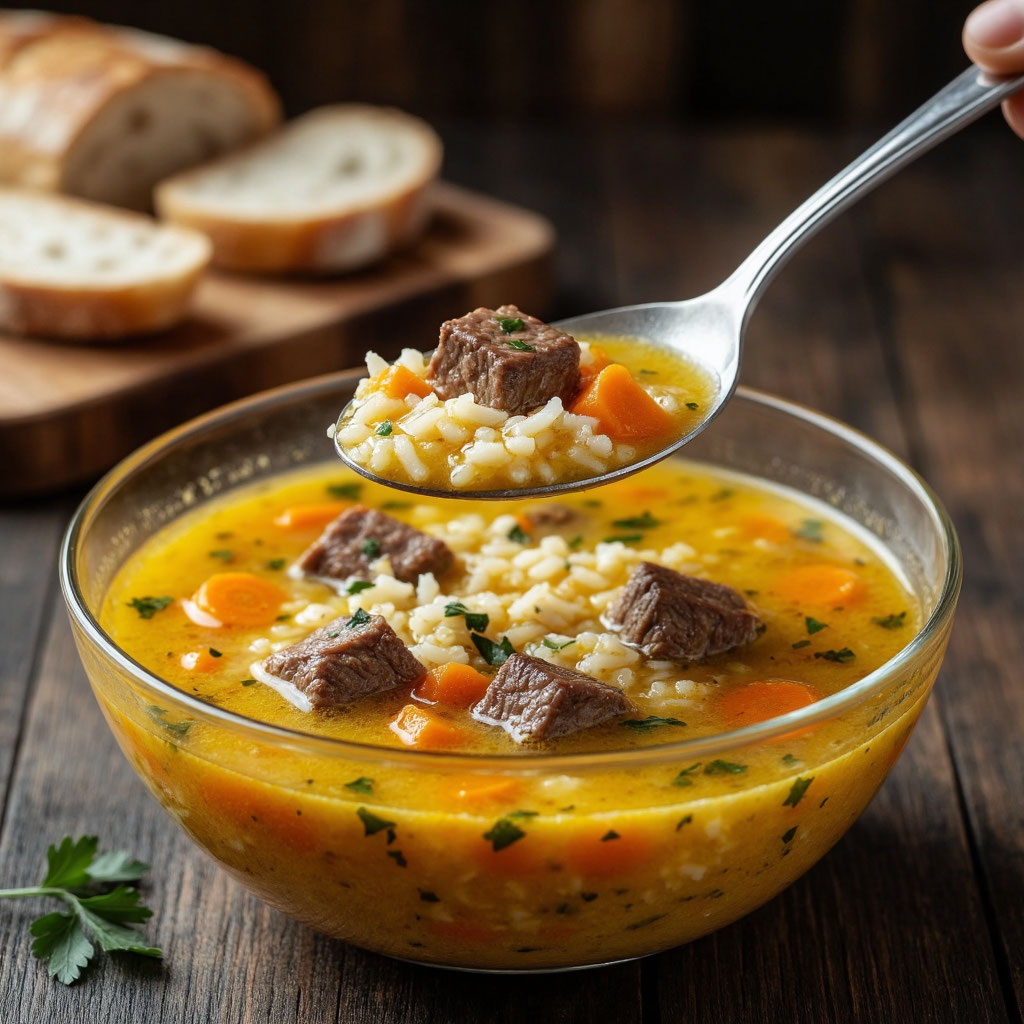 🍽️ Сытный суп из говядины с рисом: пошаговый рецепт 🍽️