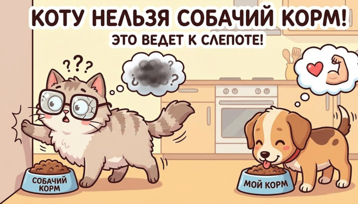 Кошкам нельзя собачий корм
