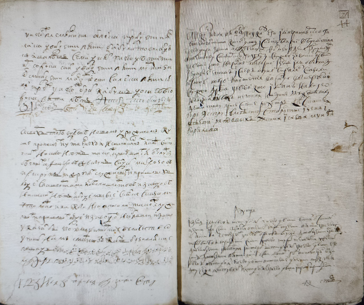 Фрагмент «сказки» I государственной ревизии д. Новый Дрожаной Куст (Российский государственный архив древних актов. Ф.350. Оп.2. Д.1104. Л. 43 об.