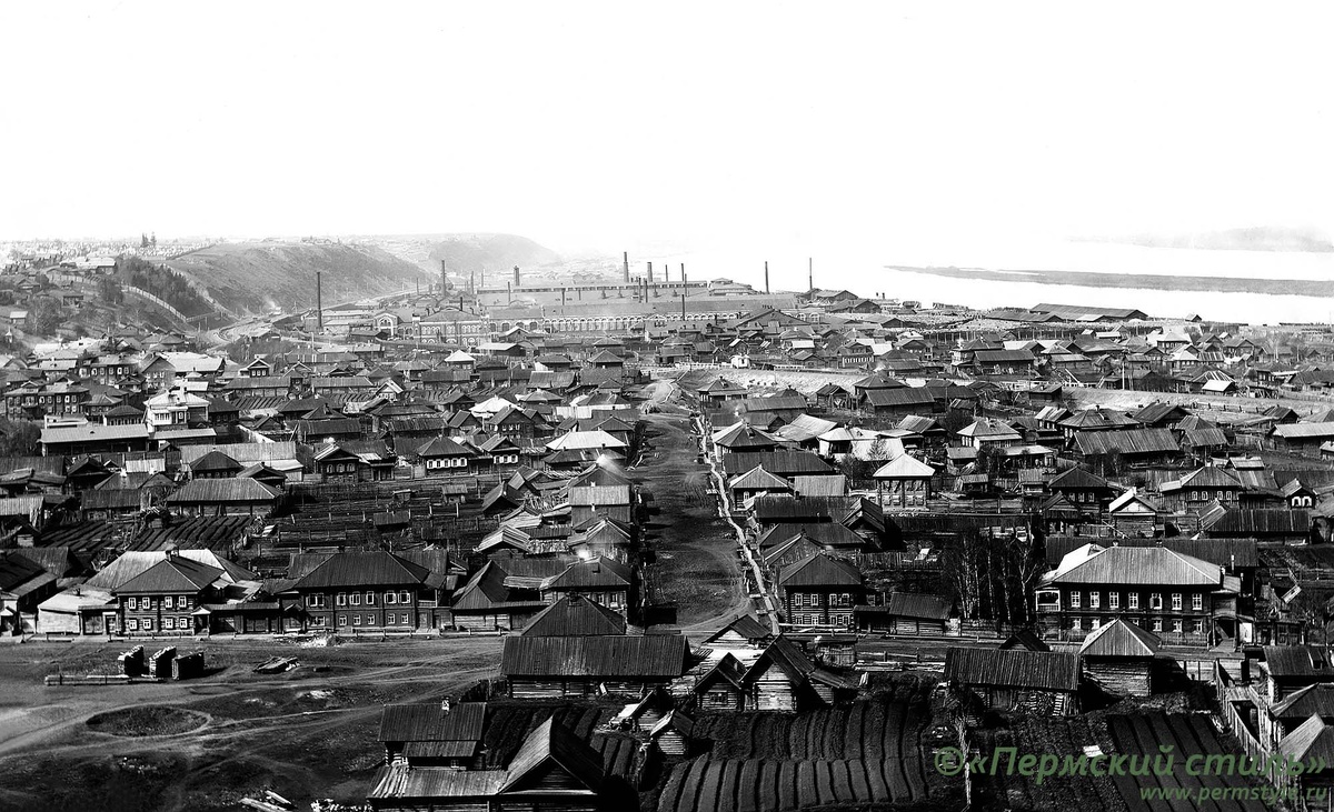 Панорама Мотовилихи на рубеже XIX-XX веков. Из личной коллекции М. Кориненко