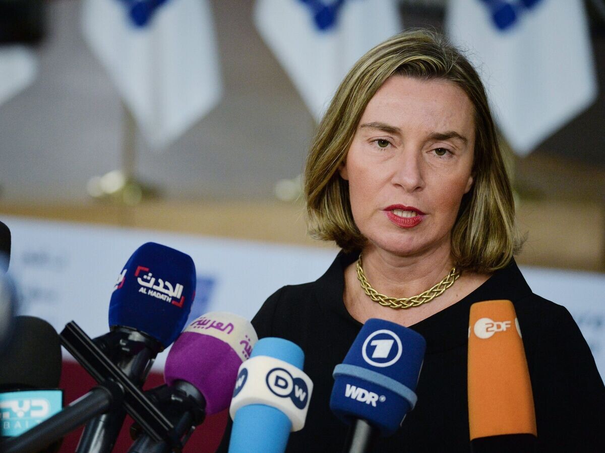    Федерика Могерини на конференции "Поддержка будущего Сирии и региона" в Брюсселе. 25 апреля 2018 | © РИА Новости / Алексей Витвицкий