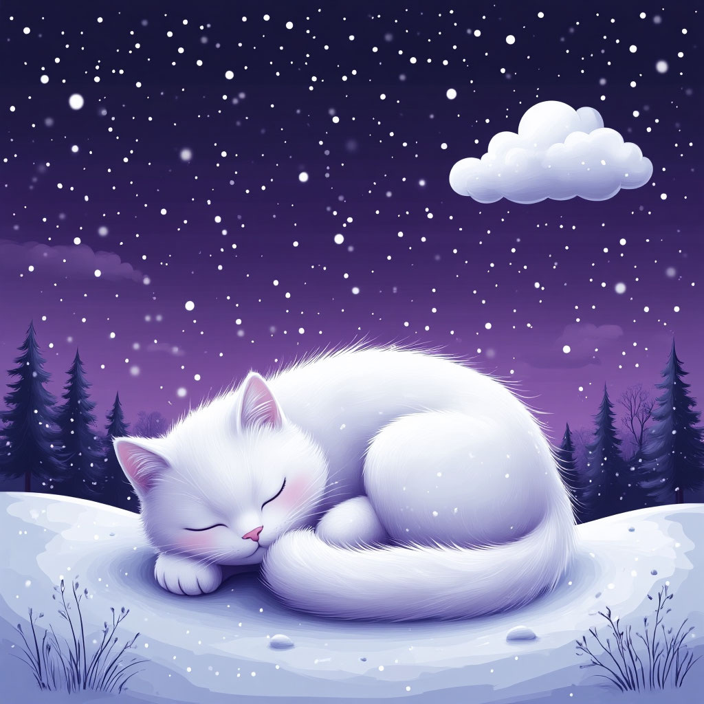 Мой белоснежный кот. Изображение от ИИ Шедеврум