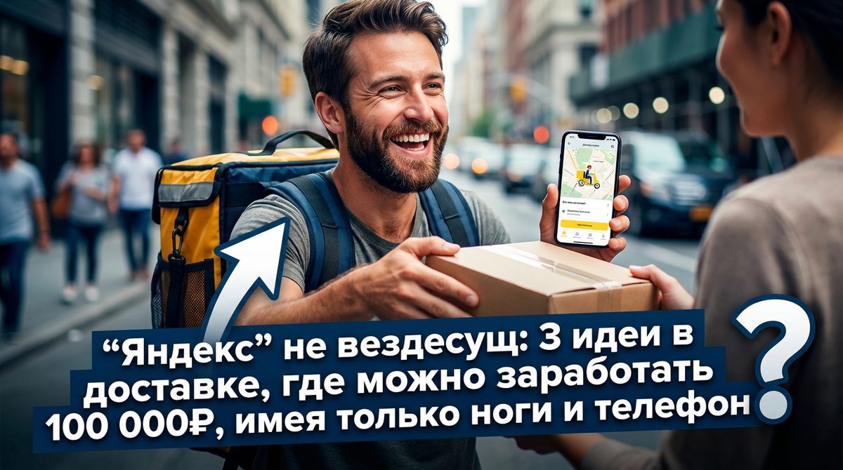 
«Яндекс» не вездесущ: 3 идеи в доставке, где можно заработать 100 000₽, имея только ноги и телефон