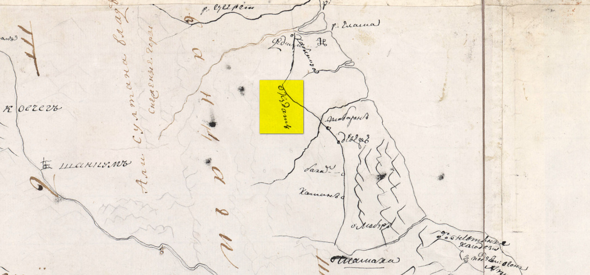 На фото: Худат_Генеральная карта Каспийского моря 1764 года.