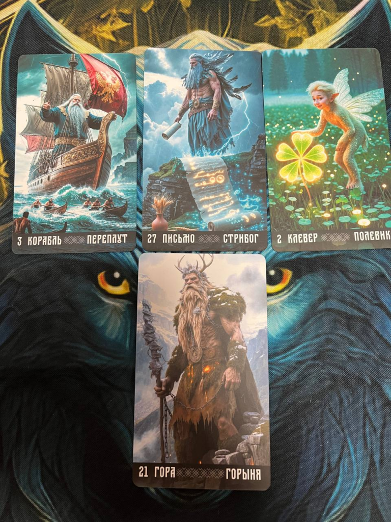 Проверочные расклады к ченнелингу. Фото автора.