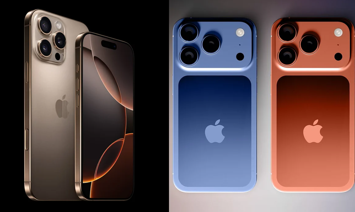 iPhone 17 PRO выглядит так с красивым цветом и iPhone 16 Pro