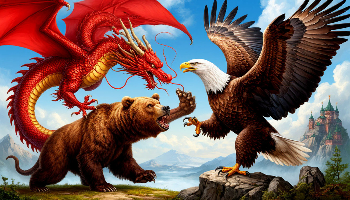 Эта генерация "Шедевруму" почти удалась. Если бы не метаморфозы медведя. Это ведь его хвост? А чья это многокогтевая лапа? Вот что ГМО проклятое со зверями творит!