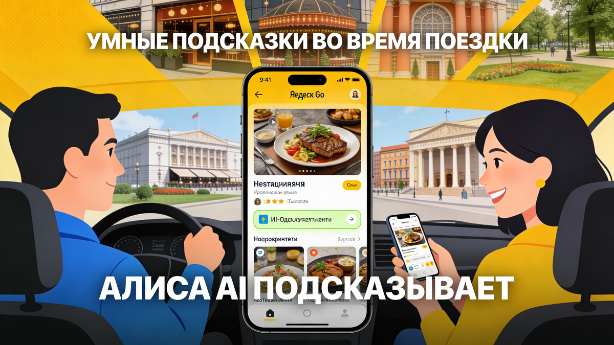 Яндекс Go добавил ИИ-подсказки Alice AI во время поездок на такси