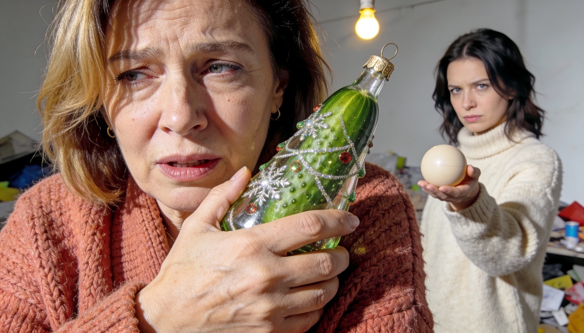 Стеклянный огурец против бежевых шаров: кто победил ?