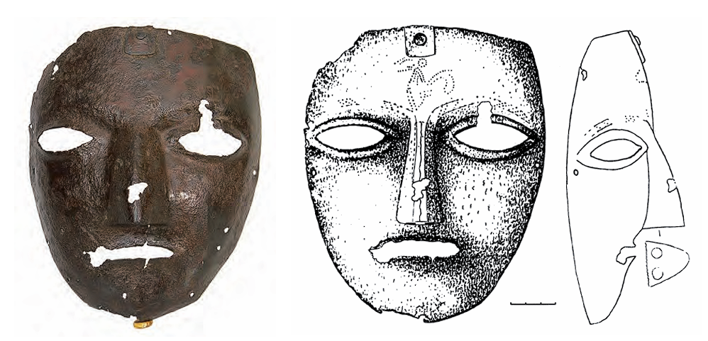 
Железная маска-забрало (из фондов НМ РТ)
Источник: Археология Волго-Уралья. Том V. Средние века (VIII-начало XIII вв.)