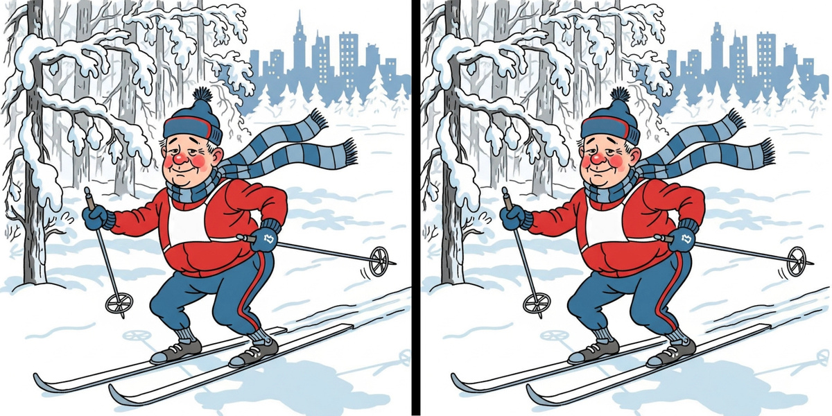 Лыжник. Горизонтальная картинка