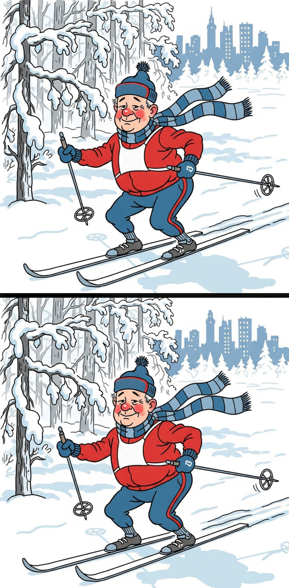 Лыжник. Вертикальная картинка