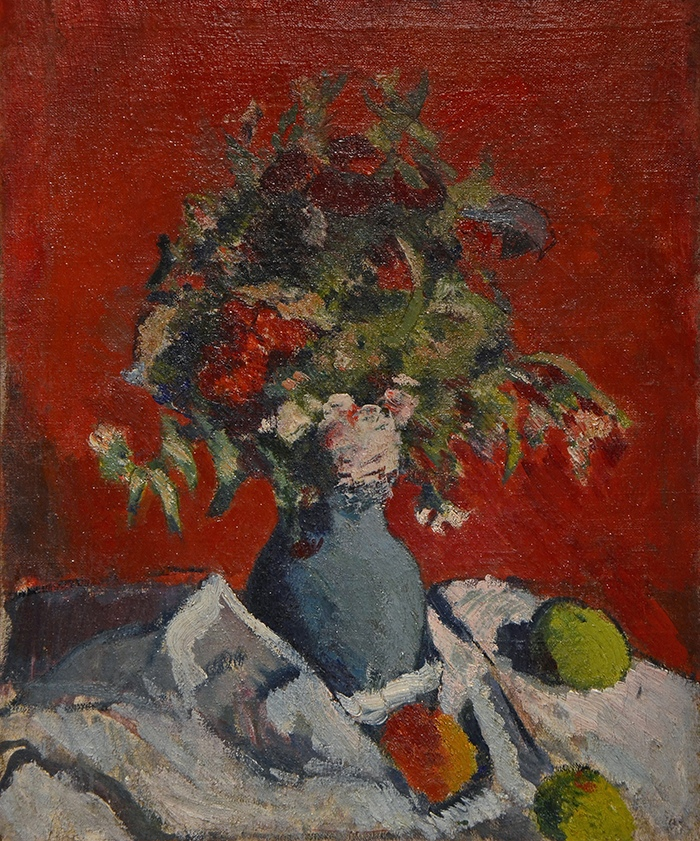 К.Н.Истомин. Букет на красном. 1910-е. Дагестанский музей изобразительных искусств им. П.С. Гамзатовой в г. Махачкала.