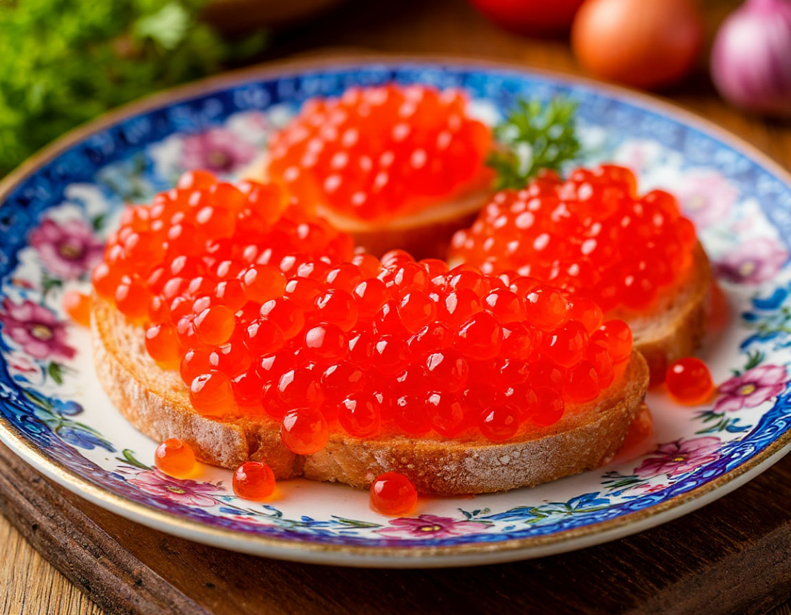 Бутерброды с красной икрой 