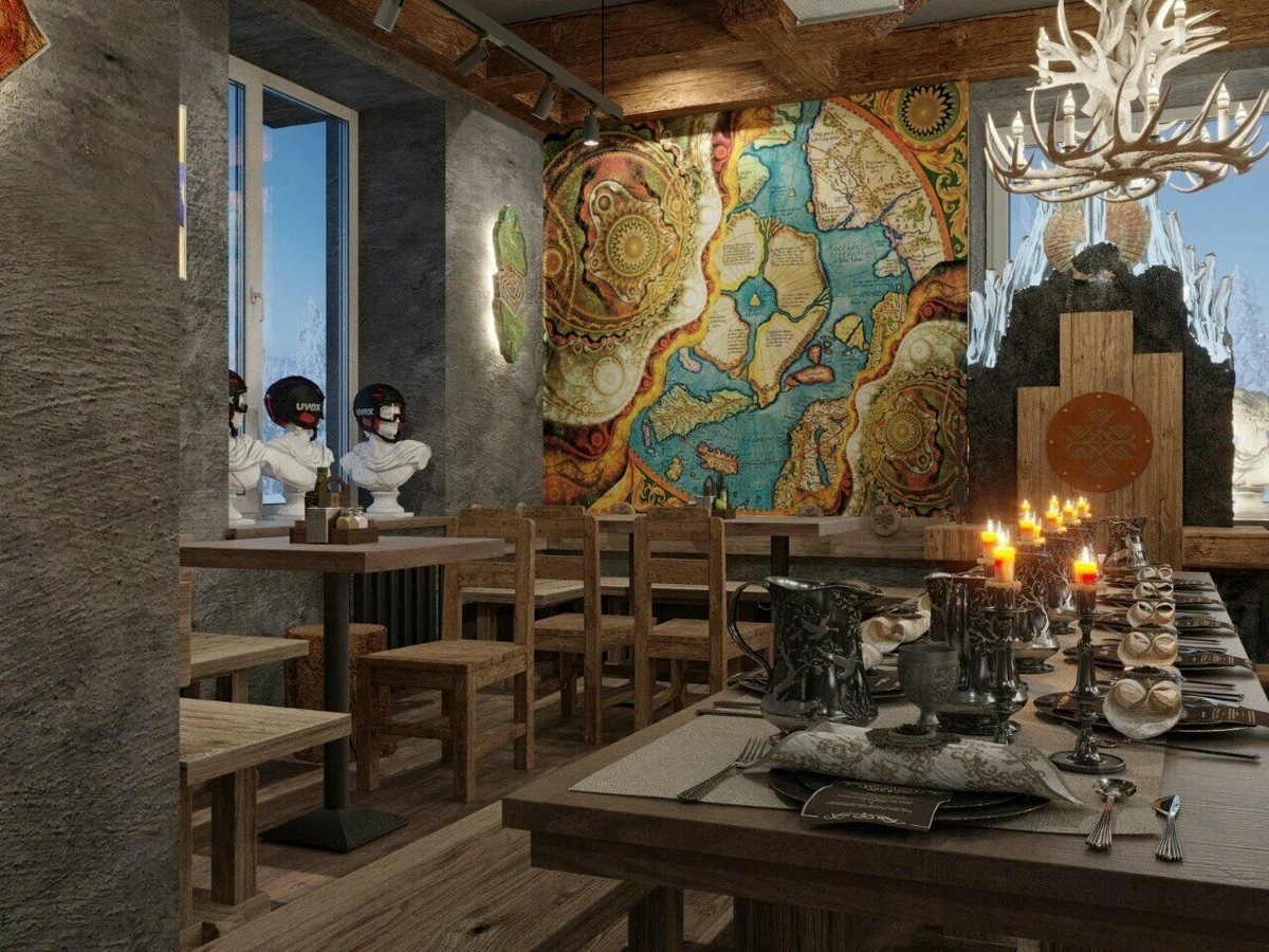 Античные бюсты в горнолыжных шлемах и очках разнообразят таинственную атмосферу. Фото: Ольга Кожевникова / Яндекс Карты