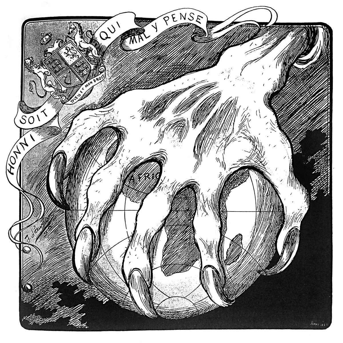    Когти Англии. Карикатура.