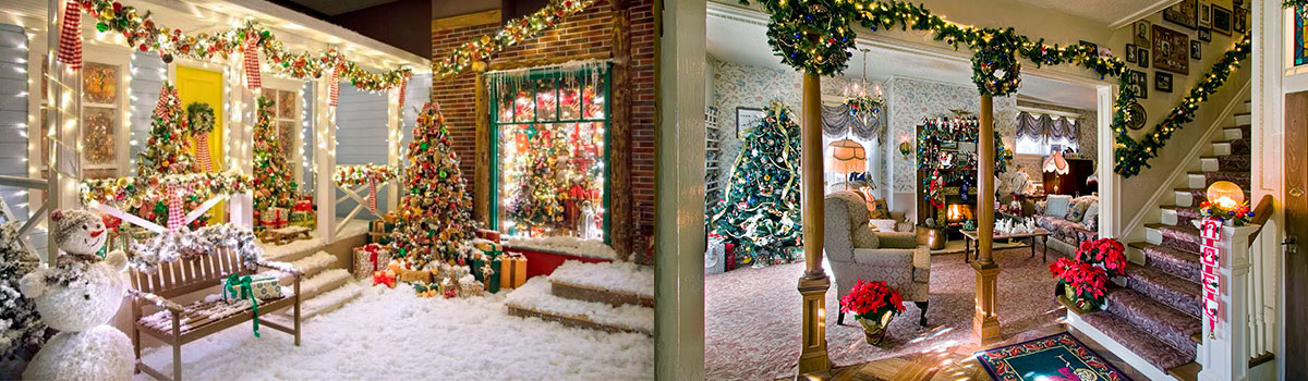 Как украсить деревянный дом на Новый год (рис.1)