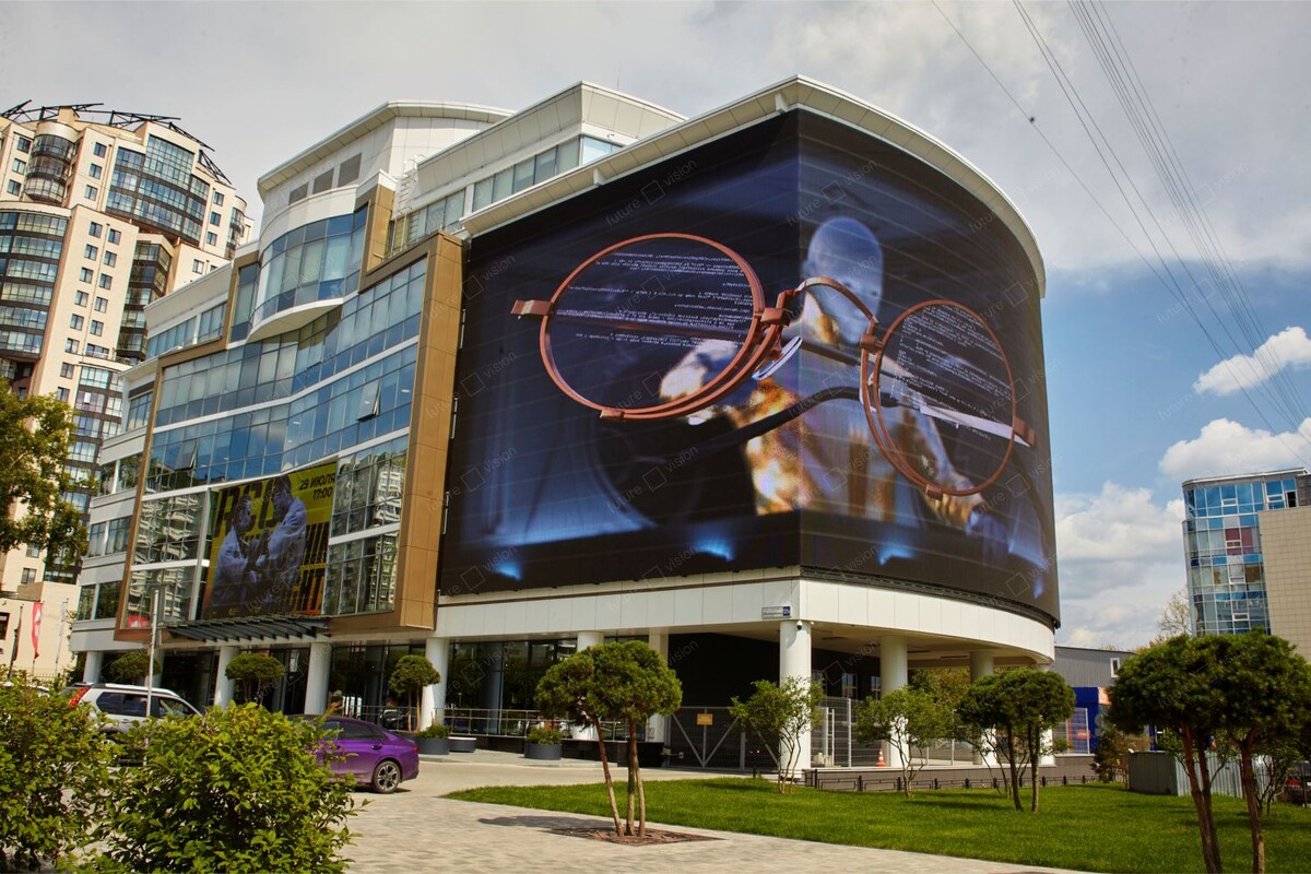 Светодиодный 3D медиафасад, Академия единоборств РМК, город Екатеринбург