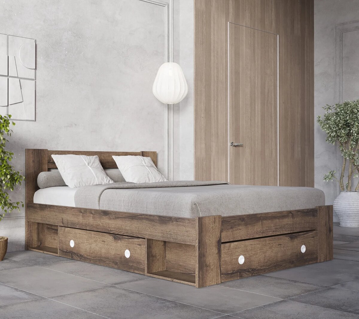 Кровать Nepo дуб монастырский LOZ3S/140