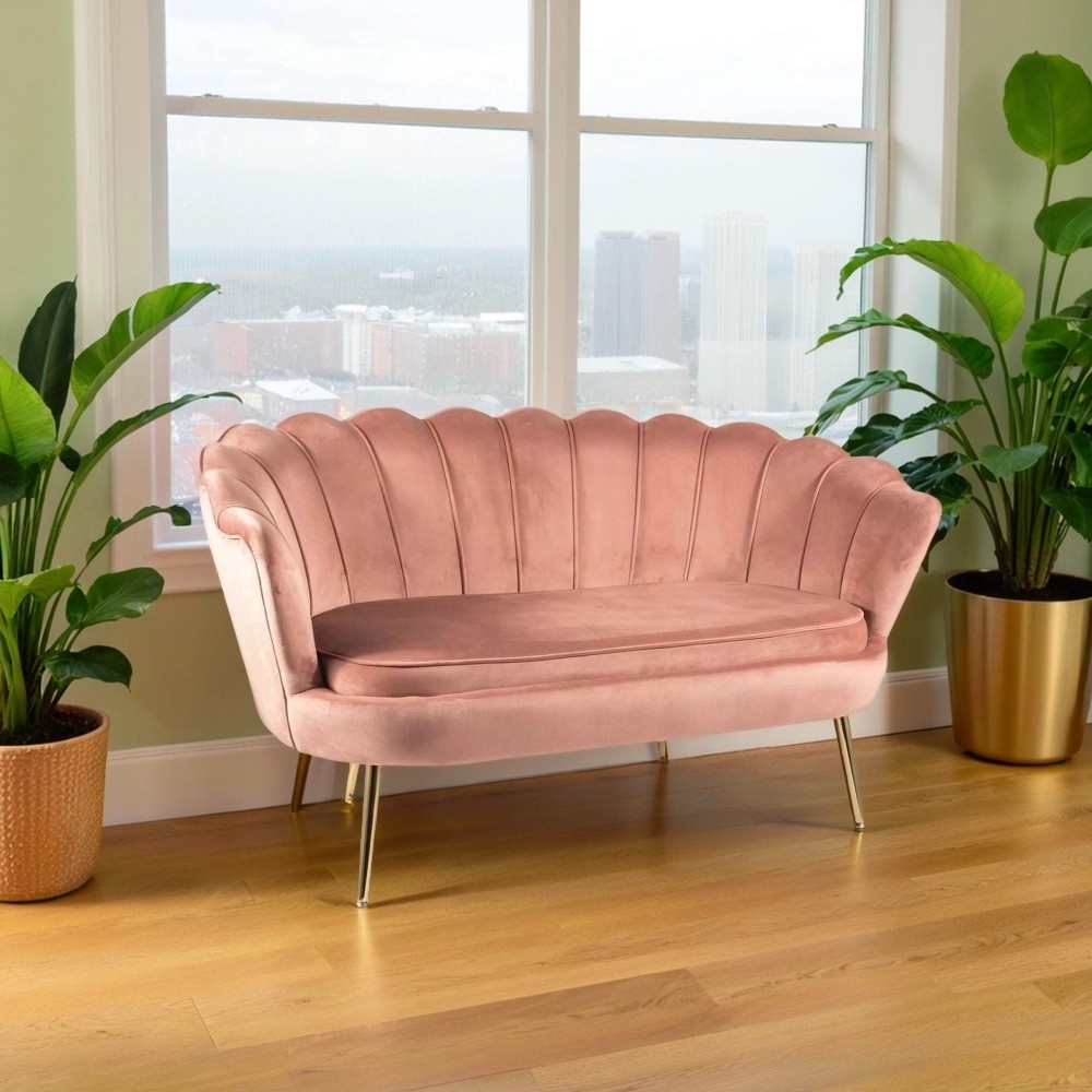 Диван SIGNAL CAMELLIA 2 Velvet Bluvel 52 (античный розовый/золотой)