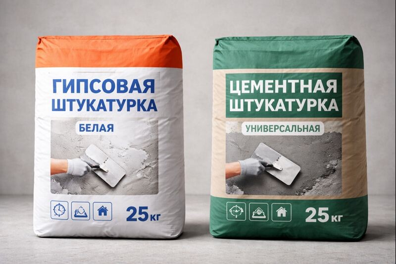 гипсовая или цементная штукатурка