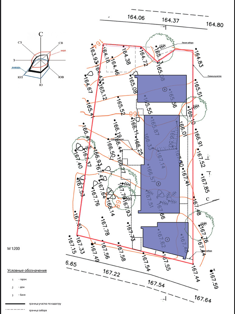 Вот такая небольшая карта участка позволяет сэкономить бюджет при строительстве.