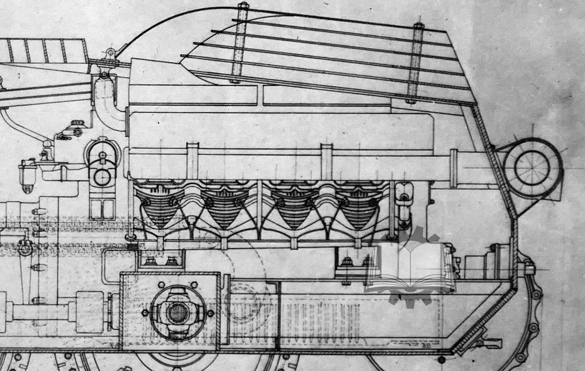 Исходная конфигурация мотора, 1933 год.