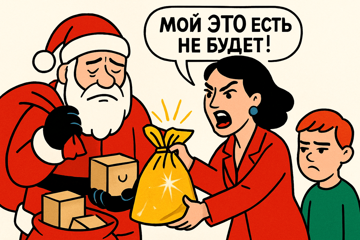 В чате жара. Скинулись в детском саду на сладкие подарки к Новому году. Одна мама, увидев состав (карамель + батончики), устроила истерику:  Это дешевка! Верните деньги! Я куплю сыну Киндеры!