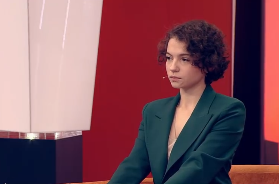 Анна Терентьева в студии Первого канала