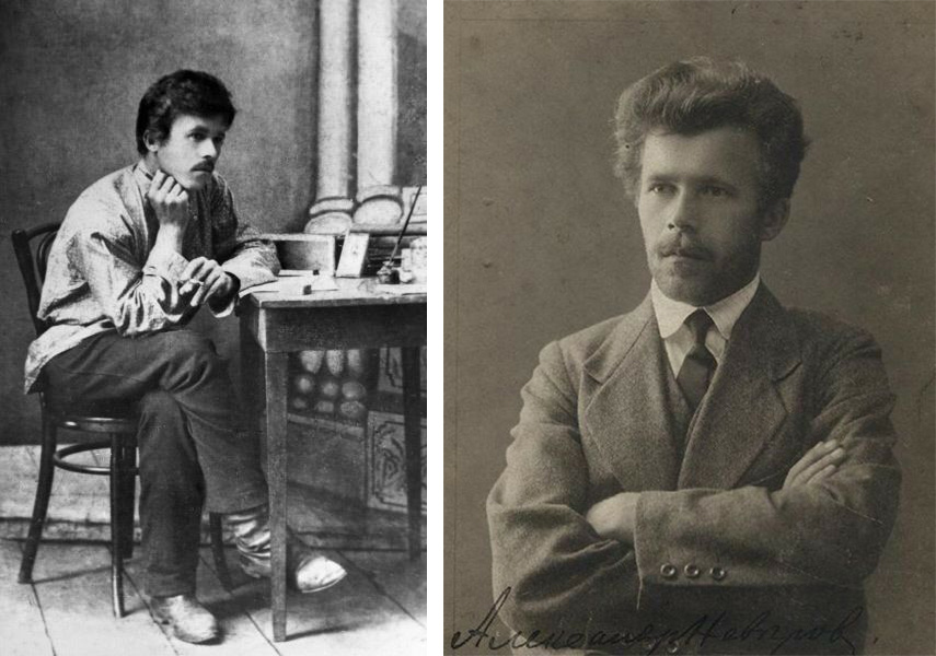 А.С. Неверов. На фото слева в 1906 году, справа в 1920 году