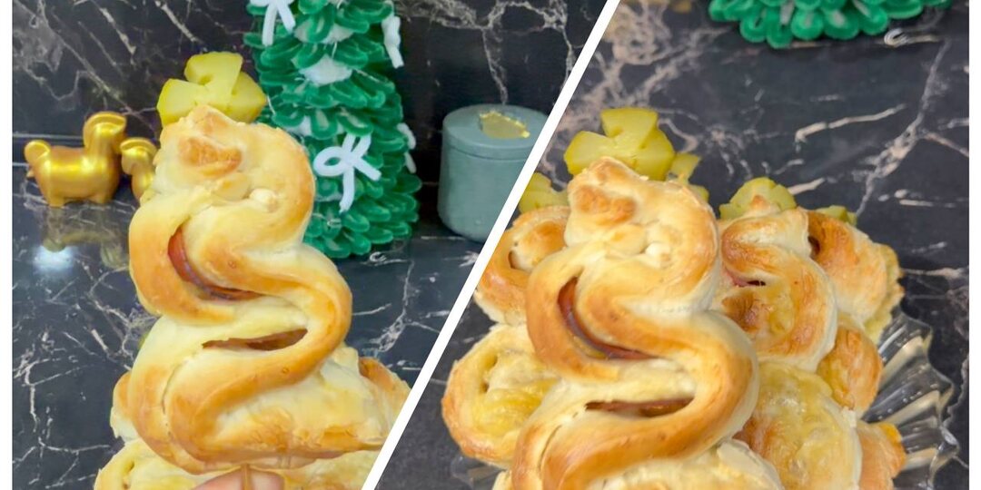 Елочки спиральки из слоеного теста