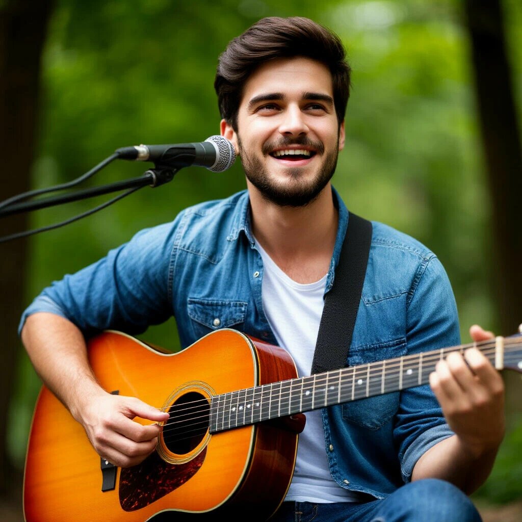 поет парень