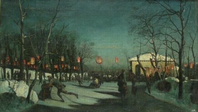 Дмитрий Синоди-Попов. Каток в городском саду. 1870–90-е