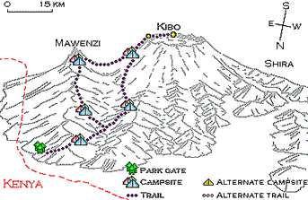 Схема вулкана Килиманджаро