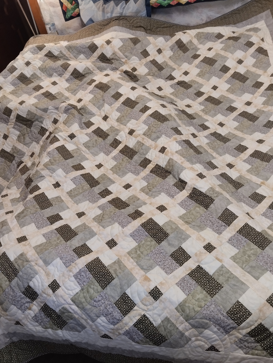 Большое одеяло "Решётка", стёжка Натальи Светиловой