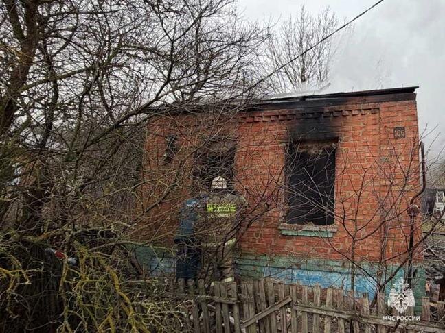 Пожар в Знаменке / Фото: пресс-служба ГУ МЧС по Белгородской области