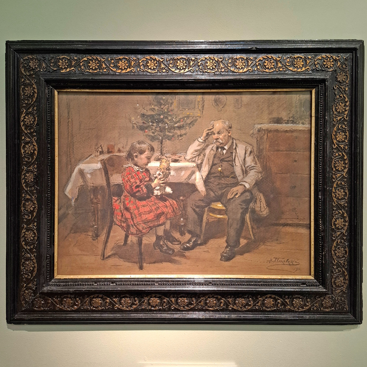 «Рождественский подарок». Автор Владимир Маковский, 1911 год. Из фондов Архангельского музея изобразительных искусств. Фото автора.