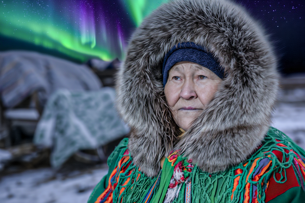 Фото женщины: Юрий Здебский/АНО «Ямал-Медиа». Фон сгенерирован при помощи ИИ