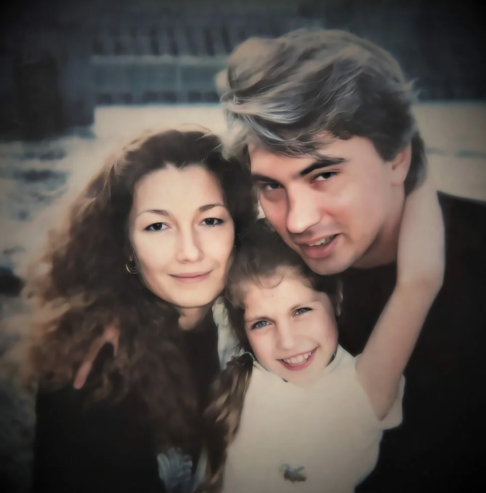 Дмитрий Хворостовский с женой Светланой и дочкой Марией.