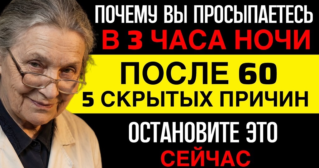 ПОЖИЛЫЕ! 5 ПРИЧИН, почему Вы ПРОСЫПАЕТЕСЬ в 3 ЧАСА НОЧИ