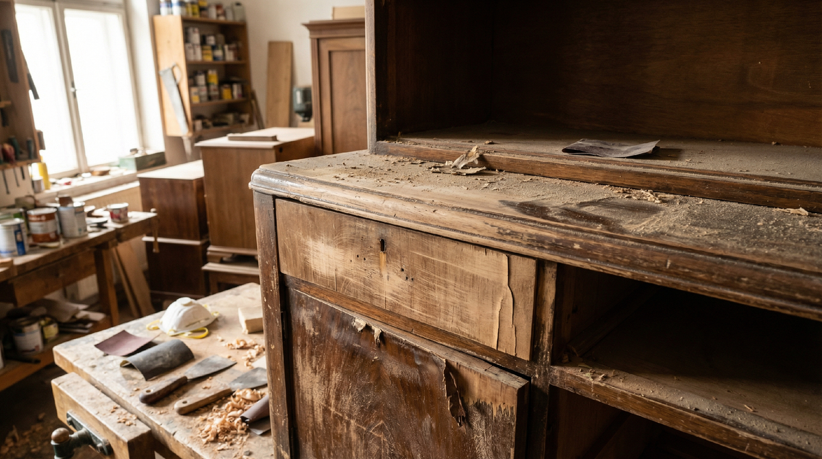 Риски снятия старого покрытия мебели