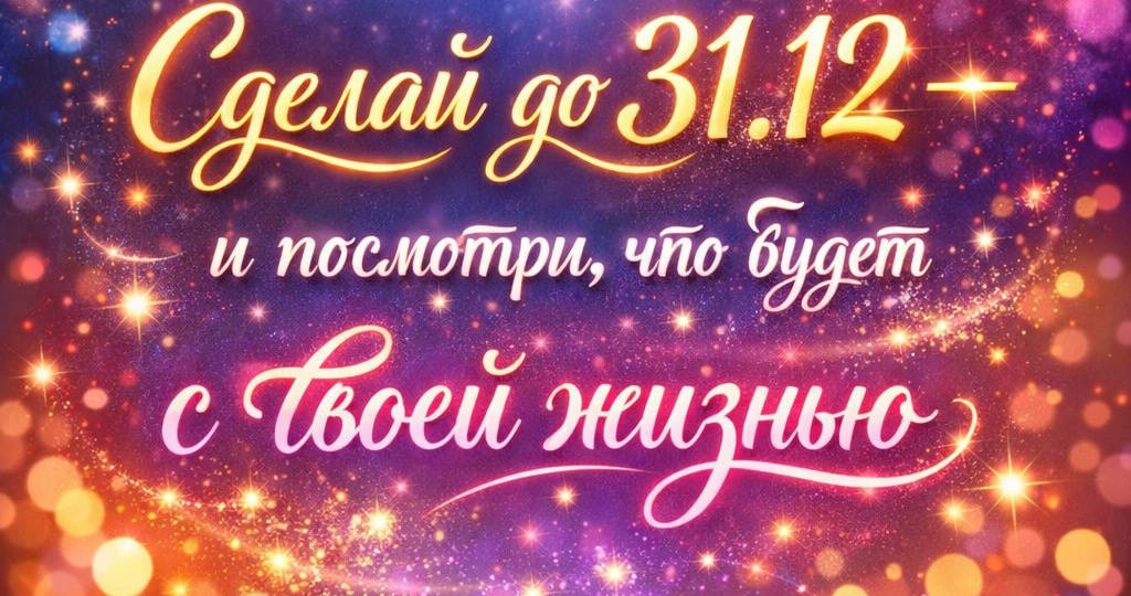 Сделайте это до 31.12 — и посмотрите, что будет с вашей жизнью