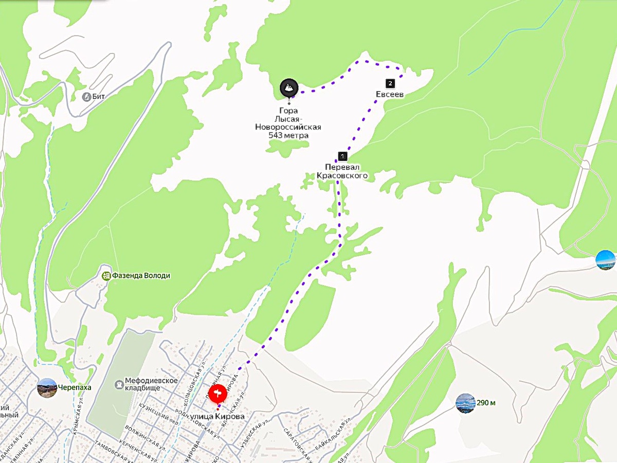 популярный туристический маршрут на вершину горы Лысая