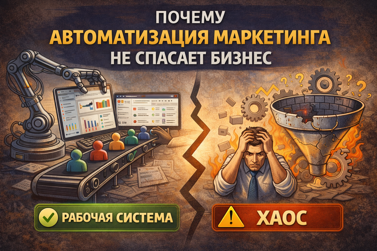 Автоматизация маркетинга не спасает бизнес. Она либо усиливает здоровую систему, либо ускоряет разрушение слабой. Если в бизнесе: нет управляемости, нет стратегии, нет ответственности, никакие CRM, автоворонки и боты не дадут устойчивого роста. Они просто сделают хаос быстрее.