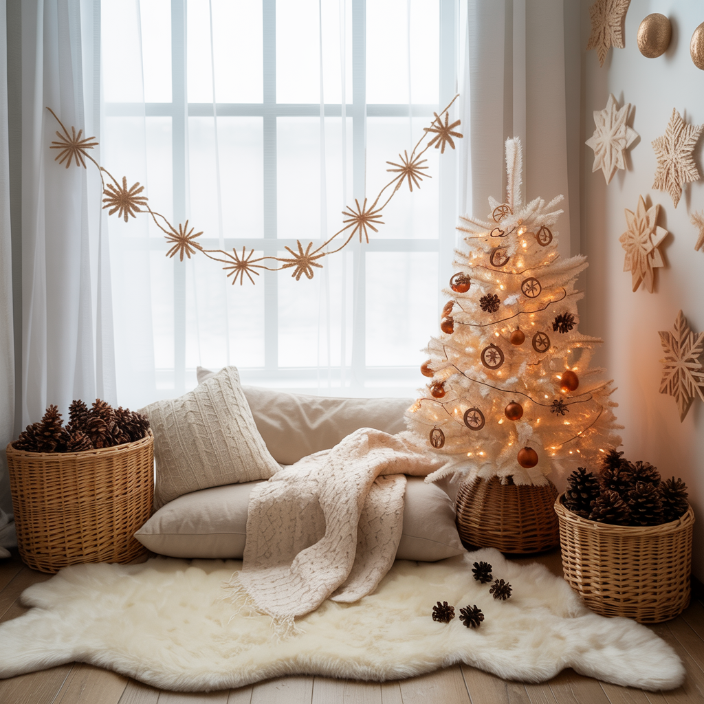 Домашняя фотозона 2025-2026 на новый год в сканди-стиле